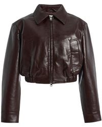 Agolde - Nahla Cropped Leather-blend Jacket - Lyst
