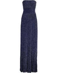 Alaïa - Strapless Ribbed-Knit Maxi Dress - Lyst