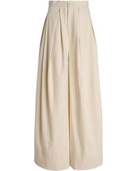 Marrakshi Life - Exclusive The High-Waisted Pleated Cotton Trousers - Lyst