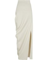 Cortana - Arne Asymmetric Linen-Blend Maxi Skirt - Lyst