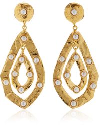 Sylvia Toledano - Ava 22k Gold-plated Pearl Earrings - Lyst