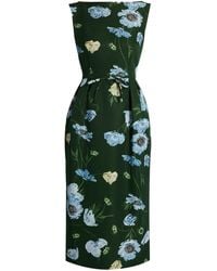 Erdem - Floral Faille Cotton-Blend Midi Dress - Lyst