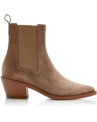 Gianvito Rossi - Wylie Suede Ankle Boots - Lyst
