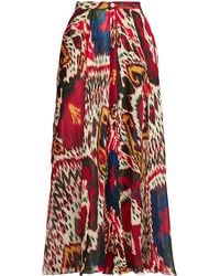 Ralph Lauren Novella Pleated Midi Skirt - Multicolour