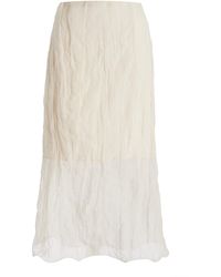 Brandon Maxwell - The James Low-Rise Metallic Organza Midi Skirt - Lyst