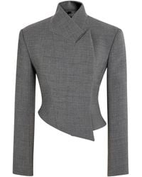 A.W.A.K.E. MODE - Cropped Double-Breasted Crepe Jacket - Lyst