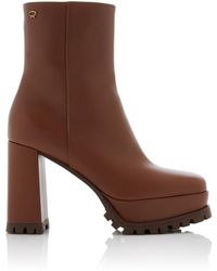 Gianvito Rossi - Harlem Leather Platform Ankle Boots - Lyst