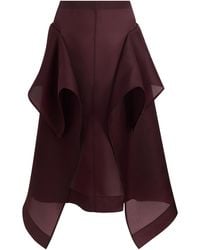KHAITE - Nina Draped Silk-Organza Midi Skirt - Lyst