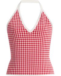 Posse - Micah Gingham Knit Halter Top - Lyst