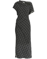 Erdem - Asymmetric Tweed Wool Midi Dress - Lyst