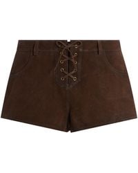 Isabel Marant - Vanel Lace-Up Suede Shorts - Lyst