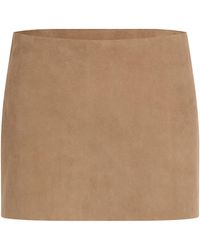 KHAITE - Jett Suede Mini Skirt - Lyst