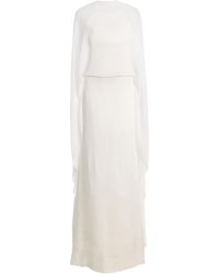Silvia Tcherassi - Kalina Silk-Blend Maxi Cape Dress - Lyst