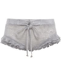 Siedres - Peonie Ruffled Knit Shorts - Lyst
