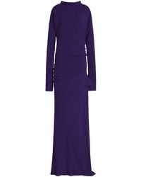 Colleen Allen - Twist Gathered Cotton Maxi Dress - Lyst