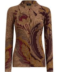 Etro - Paisley-Jacquard Wool Cardigan - Lyst