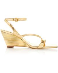 Jonathan Simkhai - Rola Metallic Leather Wedge Sandals - Lyst