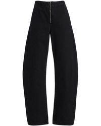 FRAME - The Zip Rigid High-Rise Barrel-Leg Jeans - Lyst