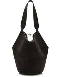 KHAITE - Lotus Mini Suede Tote Bag - Lyst