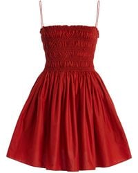 Matteau - Shirred-Bodice Cotton Mini Dress - Lyst
