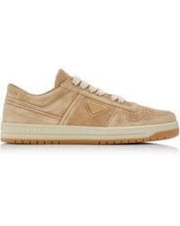 Prada - Downtown Platform Suede Sneakers - Lyst