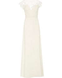 Carolina Herrera Bridal Hannah Illusion Lace Open-back Silk-georgette Gown - White