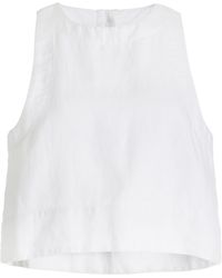 Posse - Exclusive Poppy Linen Cropped Top - Lyst