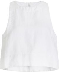 Posse - Exclusive Poppy Linen Cropped Top - Lyst