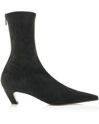 KHAITE - Arizona Suede Ankle Boots - Lyst