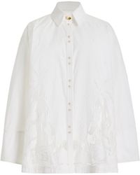 Aje. - Agua Embroidered Cotton Shirt - Lyst
