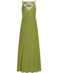 By Malene Birger - Libbie Lace-Trimmed Satin Midi Dress - Lyst