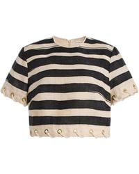 Zimmermann - Rebellion Striped Linen Rope Top - Lyst