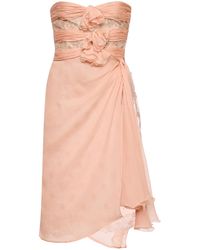 Valentino Garavani - Lace-Trimmed Chiffon Mini Dress - Lyst
