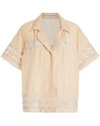 All That Remains - Evelyn Crochet-Detailed Cotton-Silk Shirt - Lyst