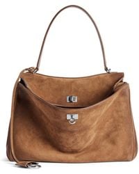 Balenciaga - Rodeo Medium Waxed Suede Top Handle Bag - Lyst