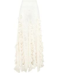 Gabriela Hearst - Garnet Ruffled Silk-Wool Maxi Skirt - Lyst