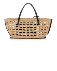 STAUD - Christos Raffia Mini Tote Bag - Lyst