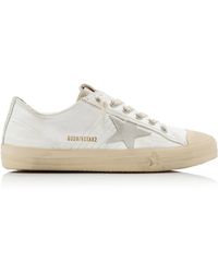 Golden Goose - V-star 2 Suede-trimmed Leather Sneakers - Lyst