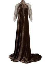 Ralph Lauren - Willow Embellished Velour Cape Gown - Lyst