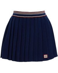 Miu Miu - Pleated Wool-Cashmere Mini Skirt - Lyst