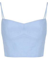 Cala De La Cruz - Exclusive Lorenzo Linen Crop Top - Lyst