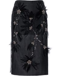 DES_PHEMMES - Embellished Sheer Knee-Length Skirt - Lyst