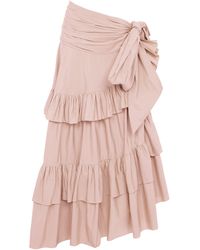 Chloé - Ruffled Cotton Maxi Skirt - Lyst