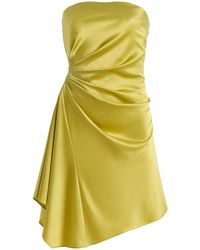 STAUD - Adriana Draped Silk-Blend Mini Dress - Lyst