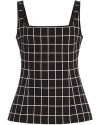 High Sport - Inna Windowpane Cotton-Blend Knit Top - Lyst
