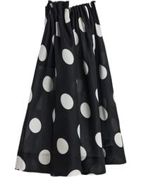 KHAITE - Riley Gathered Silk Gazar Maxi Skirt - Lyst
