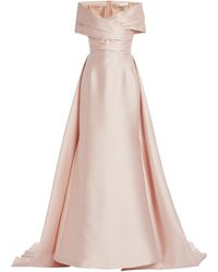 Zuhair Murad - Cotton-Shantung Draped Maxi Dress - Lyst