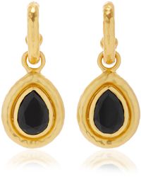 VALÉRE - Ines Onyx 24k Gold-plated Earrings - Lyst