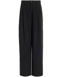 The Row - Rufos Oversized Pleated Wool Wide-leg Pants - Lyst
