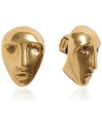 KHAITE - Visage 18K-Plated Brass Earrings - Lyst